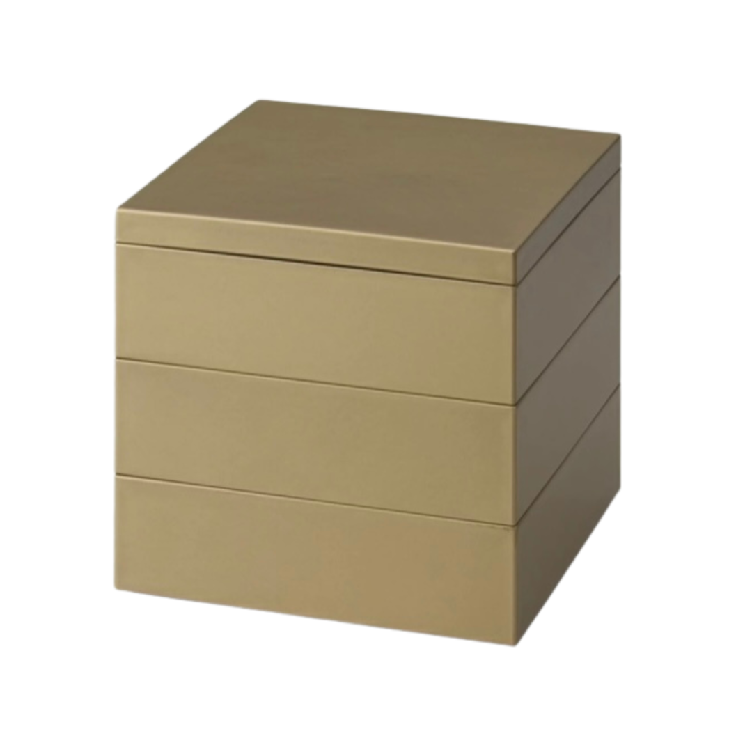 ゴールド三段重 5寸【北市漆器店】