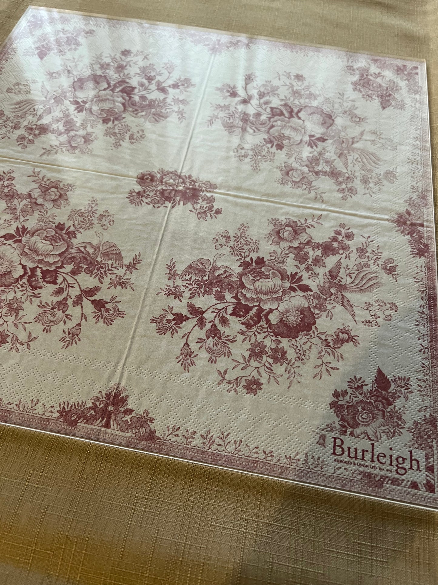 ペーパーナプキン Burleigh バーレイ アジアティックフェザンツ ピンク【ihr】