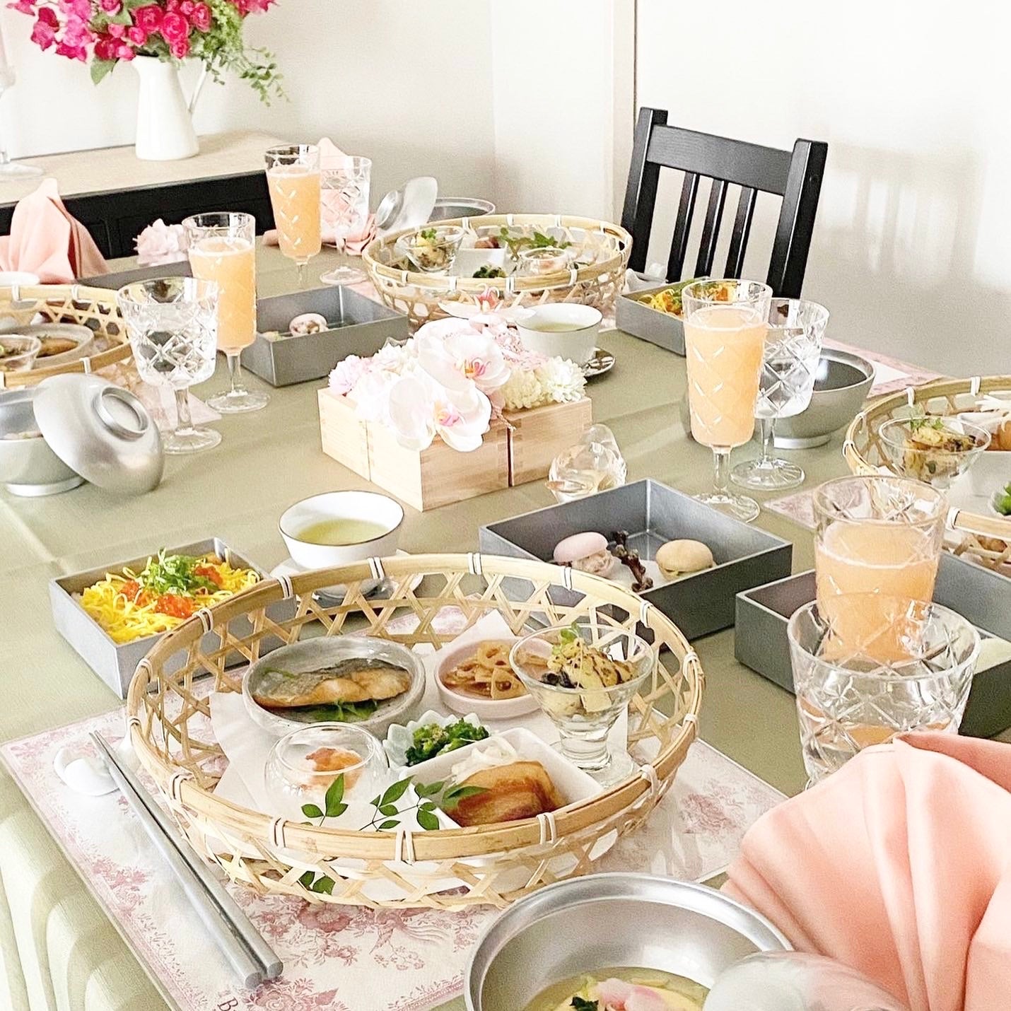 シルバー三段重　５寸【北市漆器店】