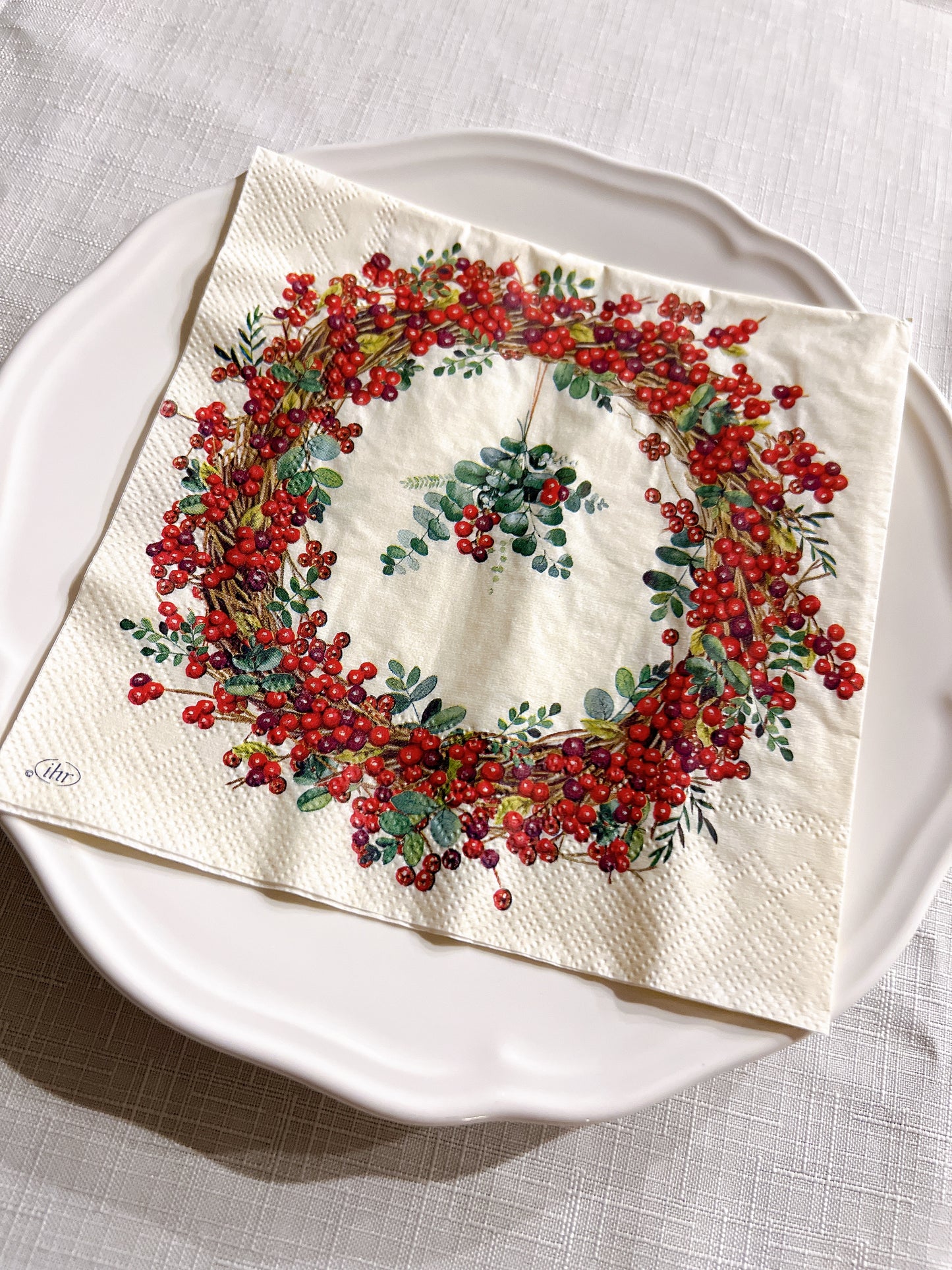 ペーパーナプキン　クリスマスリース【ihr】